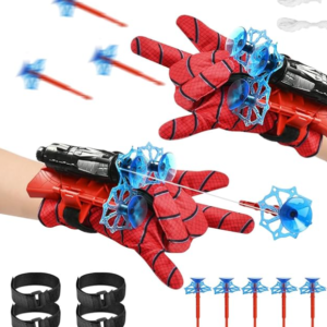 2 Stück Launcher Handschuh, Kids Handschuhe, Web Shooter, Handgelenk Spielzeug Set, Cosplay Glove Launcher, Kinder Geschenk Junge 3-8 Jahre